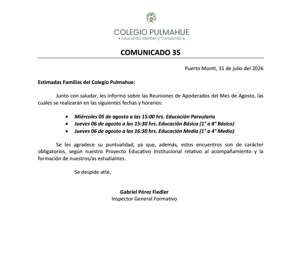 Imagen de la noticia: Comunicado Oficial 35 31-07-2026